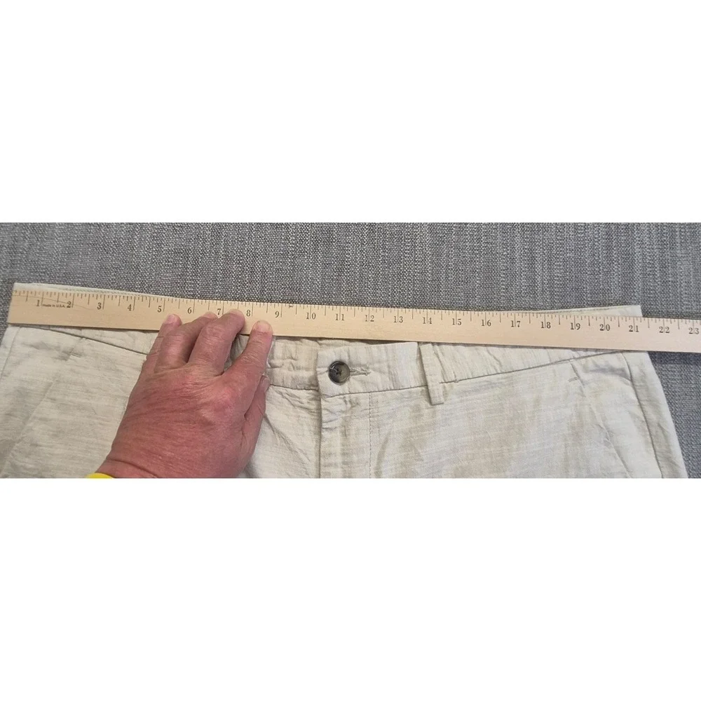 St Johns Bay men's light khaki chino pants 42x30 100% Cotton lightweight
